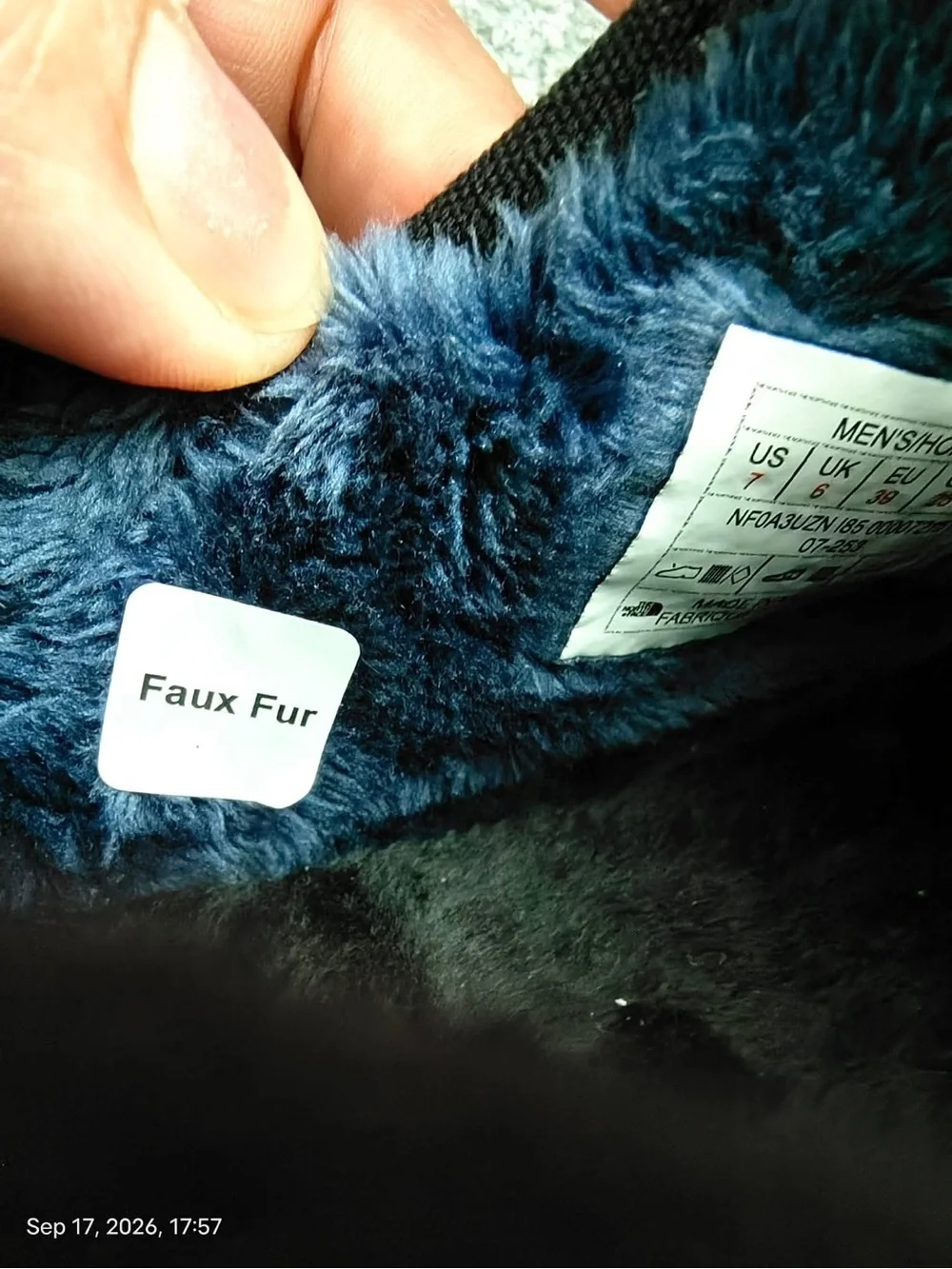 NWOT The North Face Thermoball Eco Mule Traction Cozy Slipper Blue Men's US 7